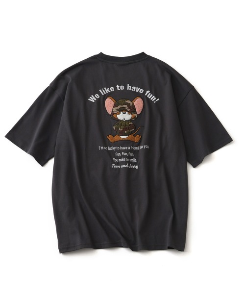 Tom＆Jerry（トムアンドジェリー）の「【Tom & Jerry/トム & ジェリー】アソート アートワークデザイン サガラ刺繍 半袖Tシャツ（Tシャツ/カットソー・メンズ・ブラック系/グレイッシュベージュ/サックスブルー系/オートミール/ホワイト系/サックスブルー系1/ブラック系1/ホワイト系1・M/LL/L）」の16枚目の写真