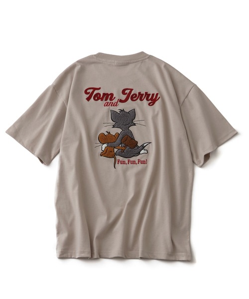 Tom＆Jerry（トムアンドジェリー）の「【Tom & Jerry/トム & ジェリー】アソート アートワークデザイン サガラ刺繍 半袖Tシャツ（Tシャツ/カットソー・メンズ・ブラック系/グレイッシュベージュ/サックスブルー系/オートミール/ホワイト系/サックスブルー系1/ブラック系1/ホワイト系1・M/LL/L）」の20枚目の写真