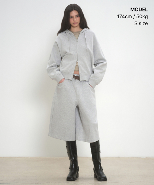 MUSINSA STANDARD WOMAN（ムシンサスタンダードウーマン）の「ウィメンズオーバーサイズフードパーカージップアップ[ミディアムグレー]（パーカー・レディース・その他・X-SMALL/SMALL/MEDIUM/LARGE）」の2枚目の写真
