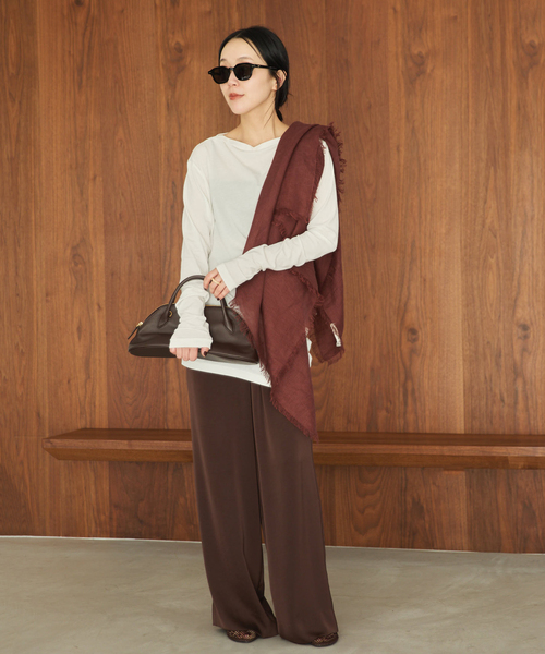 plage（プラージュ）の「Drape プルオーバー（Tシャツ/カットソー・レディース・ブラウン/ホワイト/ベージュ・FREE）」の9枚目の写真