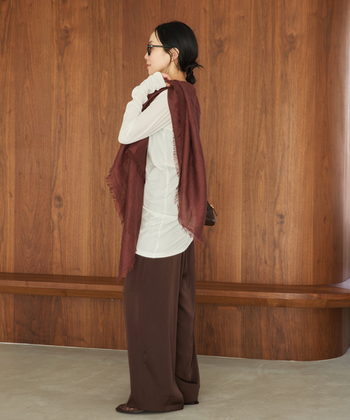 plage（プラージュ）の「Drape プルオーバー（Tシャツ/カットソー・レディース・ブラウン/ホワイト/ベージュ・FREE）」の10枚目の写真