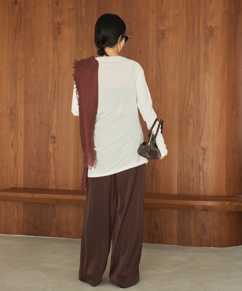 plage（プラージュ）の「Drape プルオーバー（Tシャツ/カットソー・レディース・ブラウン/ホワイト/ベージュ・FREE）」の11枚目の写真