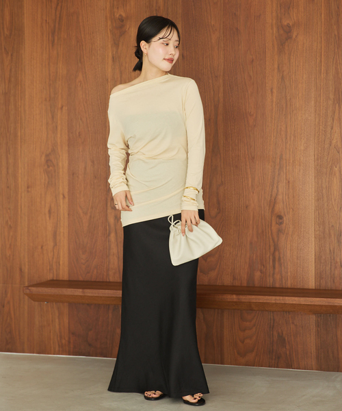 plage（プラージュ）の「Drape プルオーバー（Tシャツ/カットソー・レディース・ブラウン/ホワイト/ベージュ・FREE）」の21枚目の写真