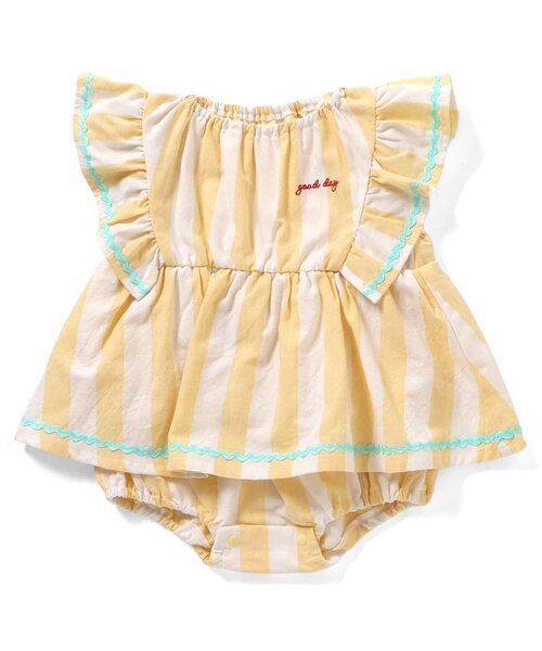 BREEZE（ブリーズ）の「Bpop うねうねシャツワンピボディオール（ロンパース・キッズ・ストライプ/チェック・80/70）」の2枚目の写真