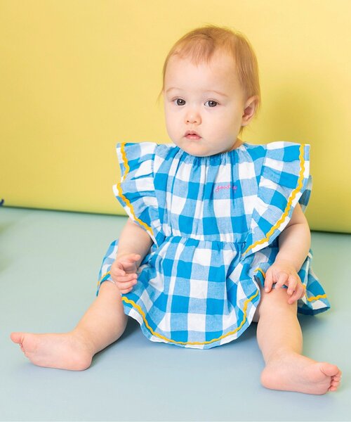 BREEZE（ブリーズ）の「Bpop うねうねシャツワンピボディオール（ロンパース・キッズ・ストライプ/チェック・80/70）」の3枚目の写真