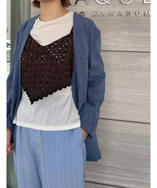 CURRENTAGE(カレンテージ)の「TYPEWRITER EASY PANTS(その他パンツ・レディース・ブラウン/ブルー・1/2)」の3枚目の写真