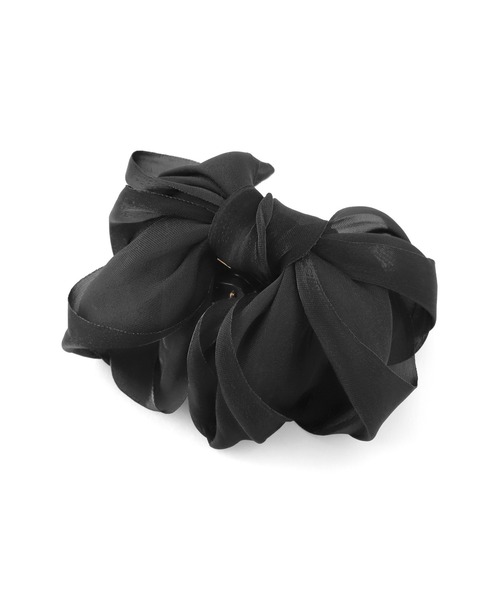 ANEMONE（アネモネ）の「シアーリボンバンスクリップ（バレッタ/ヘアクリップ・レディース・ブラック/ベージュ・FREE）」の4枚目の写真