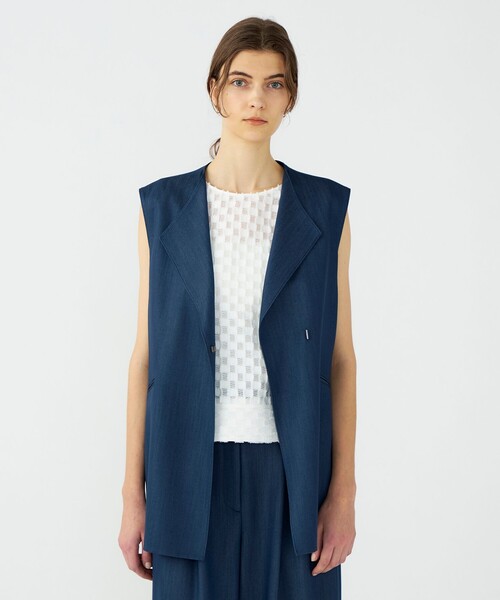 BALLSEY（ボールジィ）の「ラスターデニム ミドルジレ（ベスト・レディース・ブラック/ネイビー・36）」の14枚目の写真