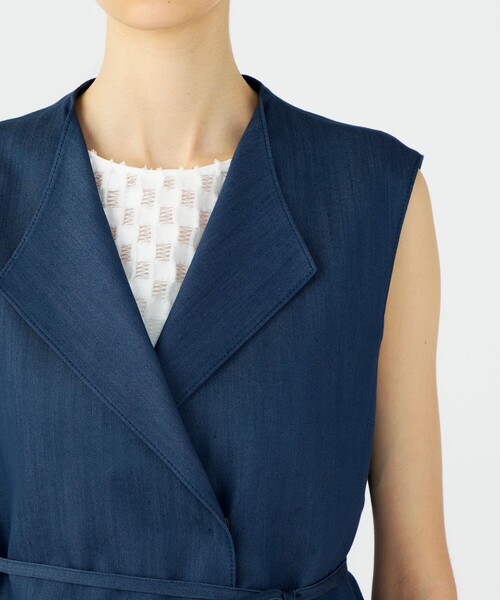 BALLSEY（ボールジィ）の「ラスターデニム ミドルジレ（ベスト・レディース・ブラック/ネイビー・36）」の9枚目の写真