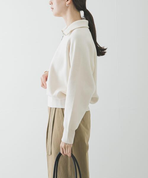 URBAN RESEARCH（アーバンリサーチ）の「ハーフジップスウェットニット（スウェット・レディース・イエロー/ネイビー/オフホワイト・FREE）」の4枚目の写真