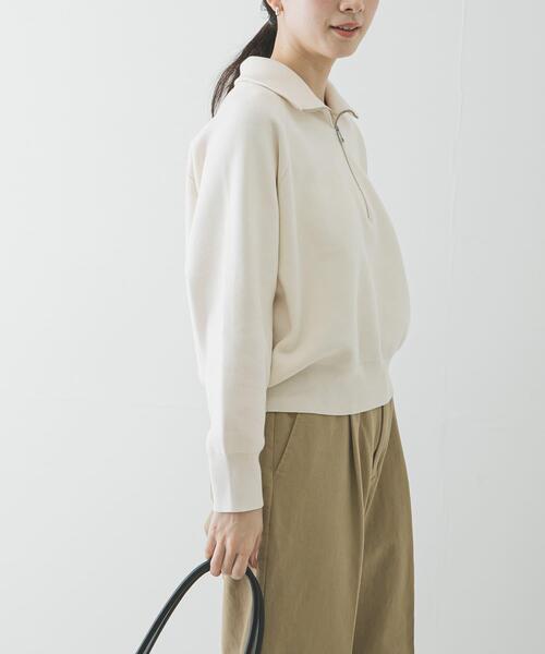 URBAN RESEARCH（アーバンリサーチ）の「ハーフジップスウェットニット（スウェット・レディース・イエロー/ネイビー/オフホワイト・FREE）」の5枚目の写真