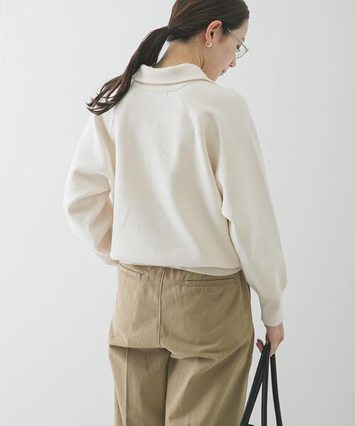 URBAN RESEARCH（アーバンリサーチ）の「ハーフジップスウェットニット（スウェット・レディース・イエロー/ネイビー/オフホワイト・FREE）」の6枚目の写真