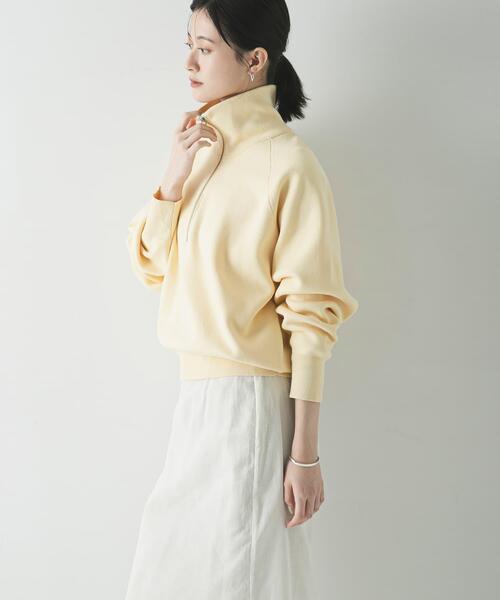URBAN RESEARCH（アーバンリサーチ）の「ハーフジップスウェットニット（スウェット・レディース・イエロー/ネイビー/オフホワイト・FREE）」の14枚目の写真