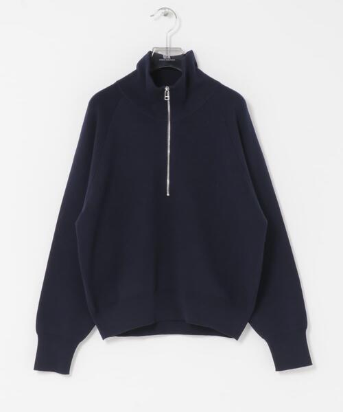 URBAN RESEARCH(アーバンリサーチ)の「ハーフジップスウェットニット(スウェット・レディース・イエロー/ネイビー/オフホワイト・FREE)」の5枚目の写真