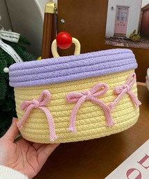 Mignonjour（ミニョンジュール）の「FReePLACe/リボンデザイン蓋 収納マルチケース X12787（インテリア雑貨）」