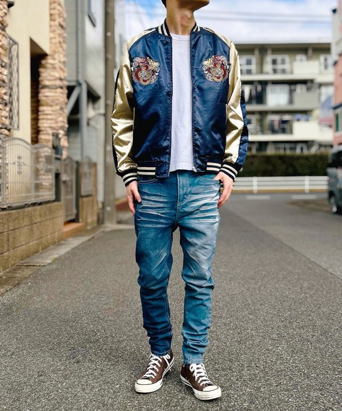 BEATJIVE(ビートジャイブ)の「スカジャン スーベニアジャケット ブルゾン メンズ 双龍(スカジャン・メンズ・ブルー系その他2/ブルー系その他/グリーン系その他・X-LARGE/LARGE)」の9枚目の写真