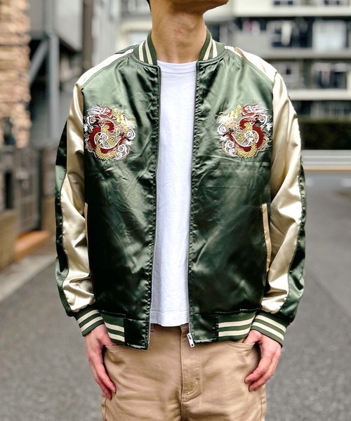 BEATJIVE(ビートジャイブ)の「スカジャン スーベニアジャケット ブルゾン メンズ 双龍(スカジャン・メンズ・ブルー系その他2/ブルー系その他/グリーン系その他・X-LARGE/LARGE)」の10枚目の写真