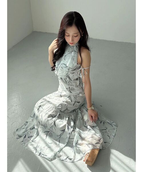 MERCURYDUO(マーキュリーデュオ)の「花柄アメスリラッフルワンピース(ワンピース・レディース・ピンク/ライトブルー/アイボリー・MEDIUM/SMALL)」の11枚目の写真