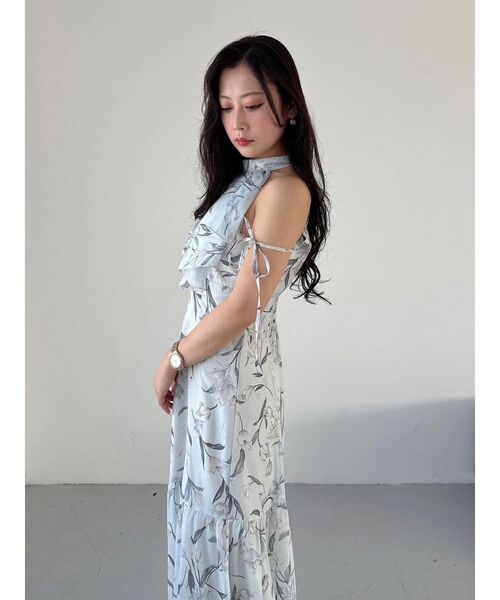 MERCURYDUO(マーキュリーデュオ)の「花柄アメスリラッフルワンピース(ワンピース・レディース・ピンク/ライトブルー/アイボリー・MEDIUM/SMALL)」の14枚目の写真