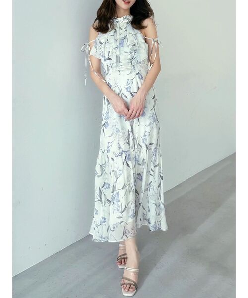 MERCURYDUO(マーキュリーデュオ)の「花柄アメスリラッフルワンピース(ワンピース・レディース・ピンク/ライトブルー/アイボリー・MEDIUM/SMALL)」の16枚目の写真