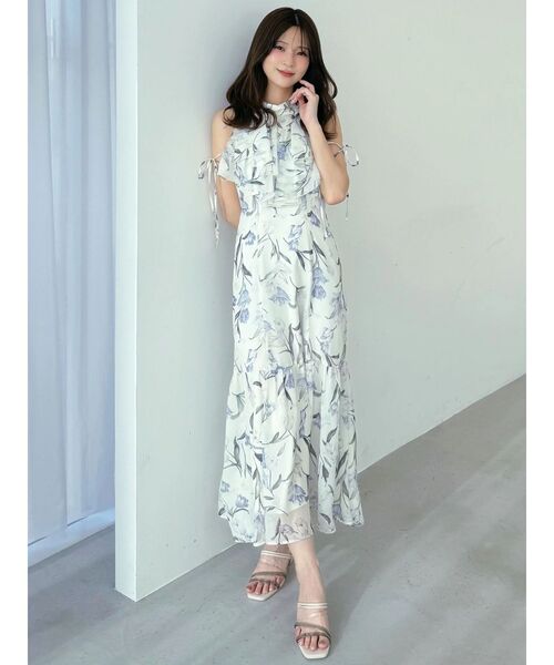 MERCURYDUO(マーキュリーデュオ)の「花柄アメスリラッフルワンピース(ワンピース・レディース・ピンク/ライトブルー/アイボリー・MEDIUM/SMALL)」の17枚目の写真