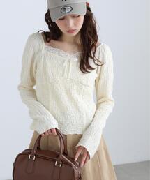 FREE'S MART | ◆レーストリムジャガード長袖カットソー(Tシャツ/カットソー)