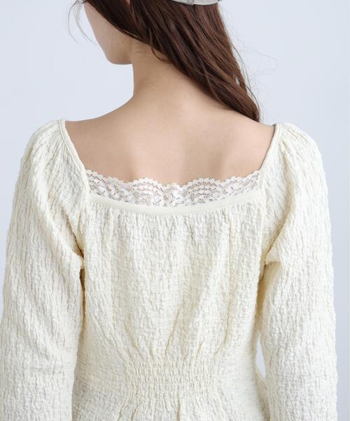 FREE'S MART(フリーズマート)の「◆レーストリムジャガード長袖カットソー(Tシャツ/カットソー・レディース・ブルー/ブラウン/ホワイト・FREE)」の18枚目の写真