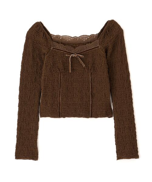 FREE'S MART(フリーズマート)の「◆レーストリムジャガード長袖カットソー(Tシャツ/カットソー・レディース・ブルー/ブラウン/ホワイト・FREE)」の21枚目の写真