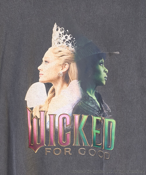 FREAK'S STORE（フリークスストア）の「『WICKED』2人の魔女 Tシャツ/ウィキッド（Tシャツ/カットソー・レディース・オフホワイト/チャコール・ﾌﾘ-）」の7枚目の写真