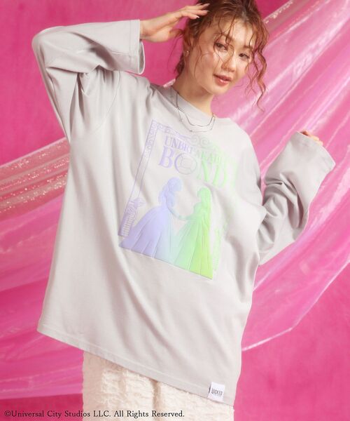 Green　Parks（グリーンパークス）の「WICKED アートグラフィックロンTEE（Tシャツ/カットソー・レディース・ブラック/ラベンダー/ライトグレー/オフホワイト・FREE）」の14枚目の写真