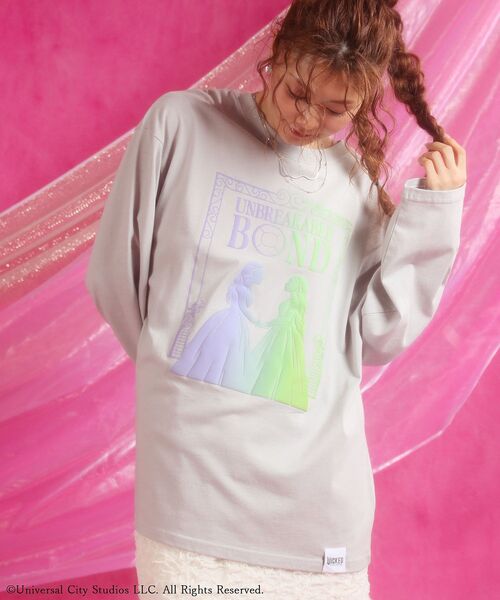 Green　Parks（グリーンパークス）の「WICKED アートグラフィックロンTEE（Tシャツ/カットソー・レディース・ブラック/ラベンダー/ライトグレー/オフホワイト・FREE）」の18枚目の写真