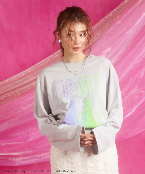 Green　Parks（グリーンパークス）の「WICKED アートグラフィックロンTEE（Tシャツ/カットソー・レディース・ブラック/ラベンダー/ライトグレー/オフホワイト・FREE）」の19枚目の写真