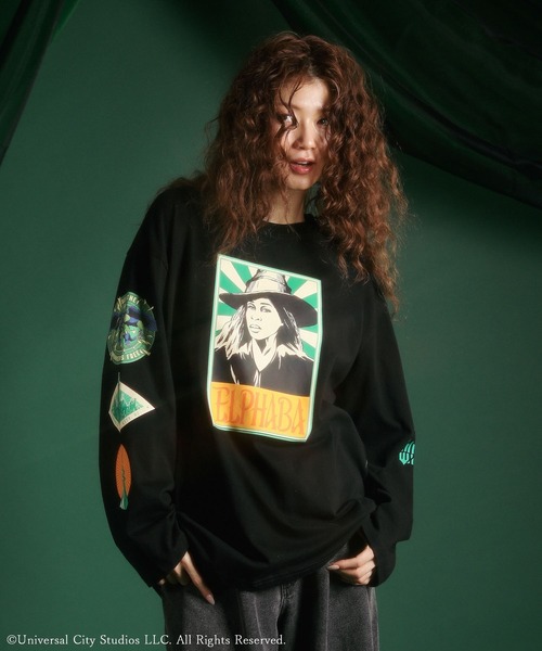 Green　Parks（グリーンパークス）の「WICKED アートグラフィックロンTEE（Tシャツ/カットソー・レディース・ブラック/ラベンダー/ライトグレー/オフホワイト・FREE）」の3枚目の写真