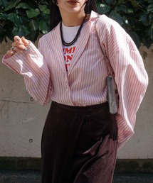 Ameri(�A����)��PINSTRIPE JACKET DETAIL SHIRT(�V���c/�u���E�X)