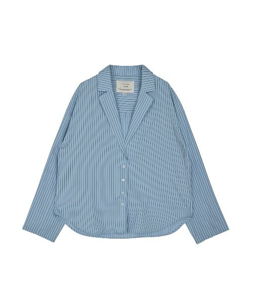 Ameri（アメリ）の「PINSTRIPE JACKET DETAIL SHIRT（シャツ/ブラウス・レディース・ピンク/ライトブルー・MEDIUM/SMALL）」の15枚目の写真