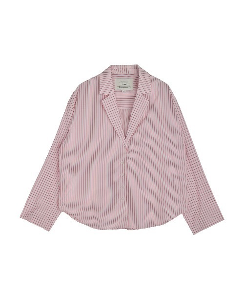 Ameri（アメリ）の「PINSTRIPE JACKET DETAIL SHIRT（シャツ/ブラウス・レディース・ピンク/ライトブルー・MEDIUM/SMALL）」の16枚目の写真