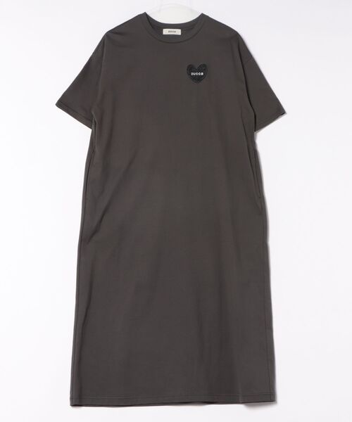 ZUCCa（ズッカ）の「HEART LOGO JERSEY（ワンピース・レディース・ダークグレー/ブラック/ライトブルー・M size）」の3枚目の写真