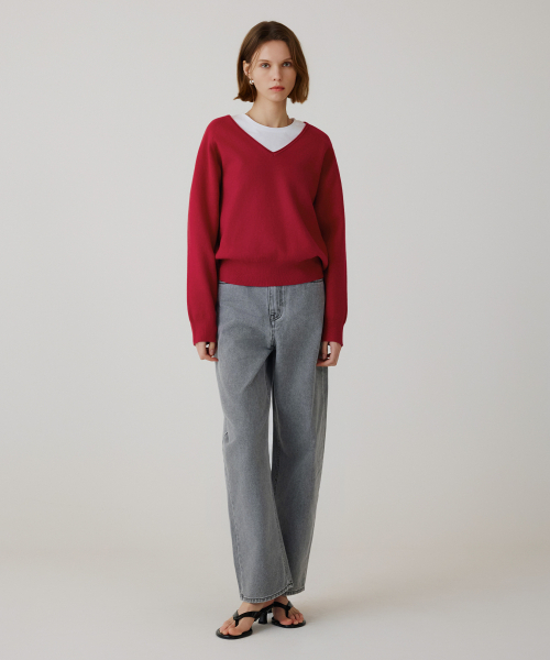 SIYAZU（シヤジュ）の「SIJN6111 バランスカーブドカラー デニム_Vintage gray（デニムパンツ・レディース・ライトグレー・SMALL/MEDIUM/LARGE）」の3枚目の写真