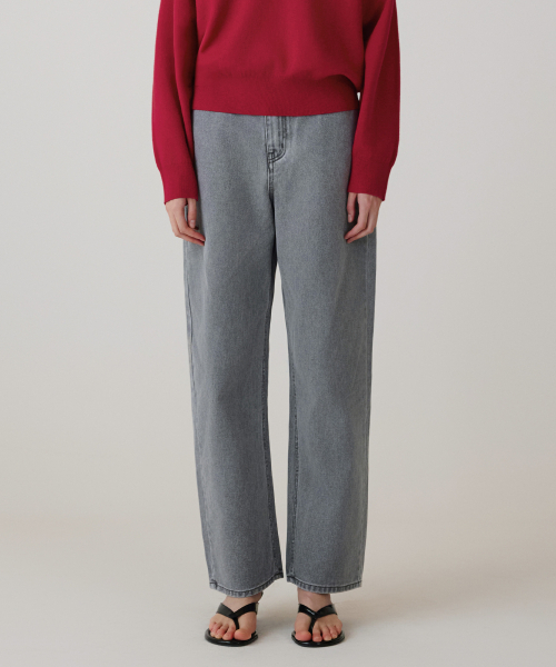 SIYAZU（シヤジュ）の「SIJN6111 バランスカーブドカラー デニム_Vintage gray（デニムパンツ・レディース・ライトグレー・SMALL/MEDIUM/LARGE）」の4枚目の写真