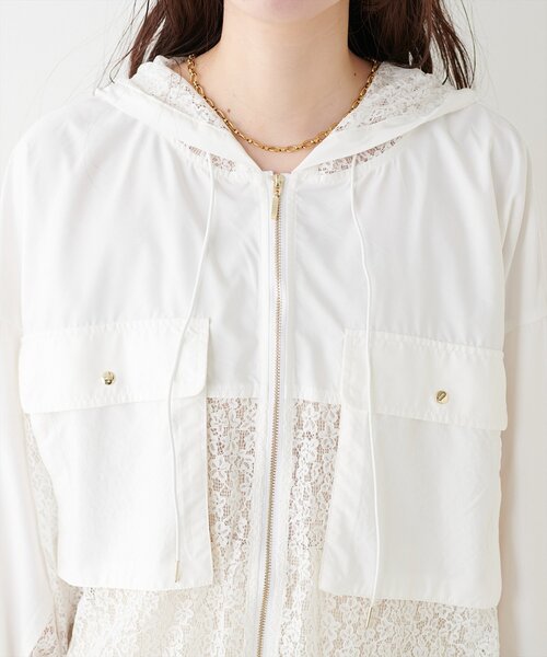 natural couture（ナチュラルクチュール）の「レースコンビブルゾン（ブルゾン・レディース・グレイッシュベージュ/オフホワイト/ブラック・FREE）」の22枚目の写真