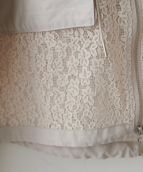 natural couture（ナチュラルクチュール）の「レースコンビブルゾン（ブルゾン・レディース・グレイッシュベージュ/オフホワイト/ブラック・FREE）」の18枚目の写真