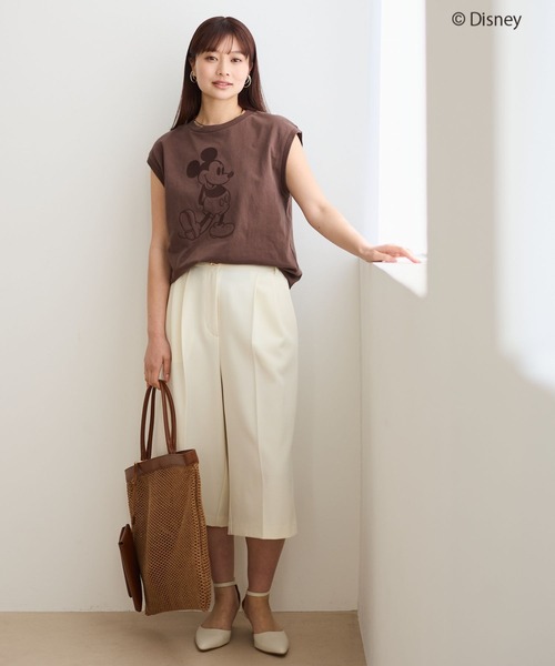 Andemiu（アンデミュウ）の「センタープレスミディパンツ647399（その他パンツ・レディース・チャコールグレー/アイボリー・SMALL/MEDIUM）」の3枚目の写真