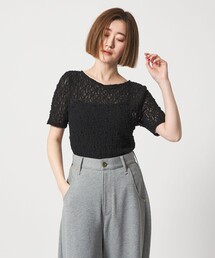 <conte>リンクルシャーリング レースTシャツ