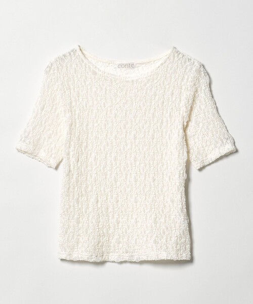 conte(コンテ)の「<conte>リンクルシャーリング レースTシャツ(Tシャツ/カットソー・レディース・ブラック/オフホワイト・FREE)」の17枚目の写真