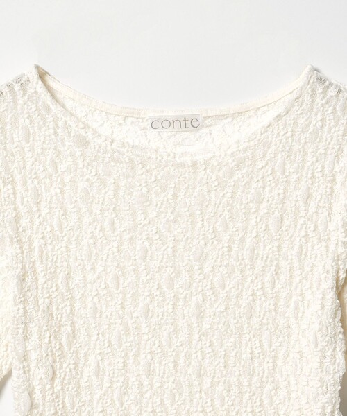conte(コンテ)の「<conte>リンクルシャーリング レースTシャツ(Tシャツ/カットソー・レディース・ブラック/オフホワイト・FREE)」の15枚目の写真