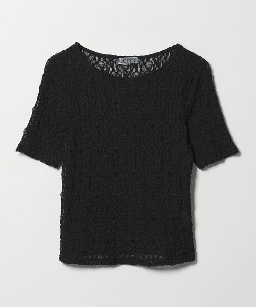 conte(コンテ)の「<conte>リンクルシャーリング レースTシャツ(Tシャツ/カットソー・レディース・ブラック/オフホワイト・FREE)」の7枚目の写真
