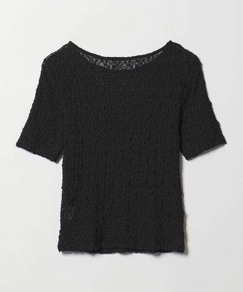 conte(コンテ)の「<conte>リンクルシャーリング レースTシャツ(Tシャツ/カットソー・レディース・ブラック/オフホワイト・FREE)」の6枚目の写真