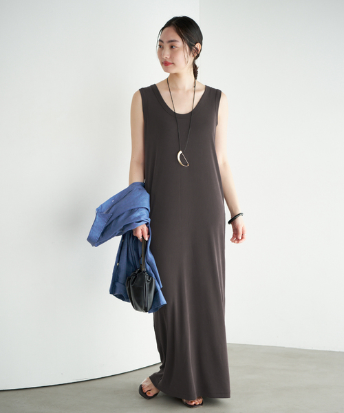 plage（プラージュ）の「sand wash loose ワンピース（ワンピース・レディース・ライトグレー/ブラウン・36/38）」の15枚目の写真