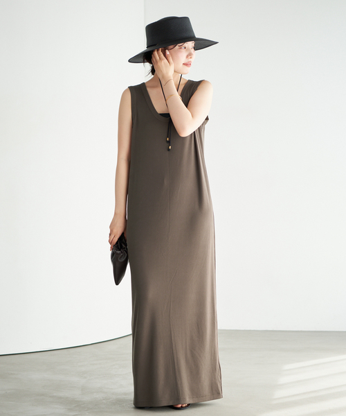 plage（プラージュ）の「sand wash loose ワンピース（ワンピース・レディース・ライトグレー/ブラウン・36/38）」の14枚目の写真