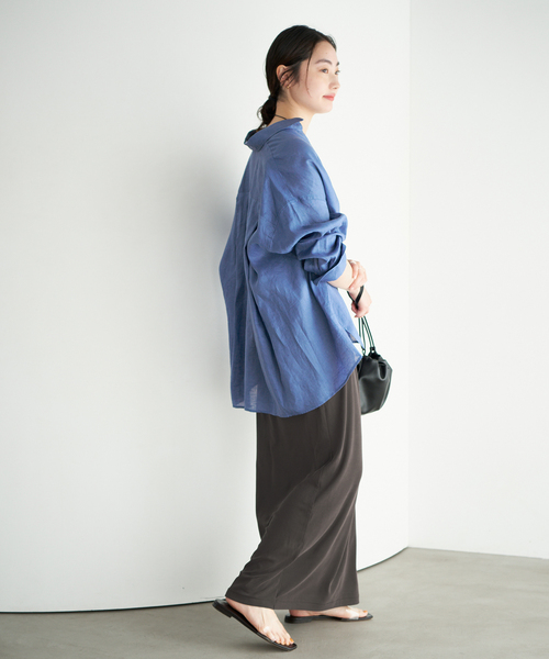 plage（プラージュ）の「sand wash loose ワンピース（ワンピース・レディース・ライトグレー/ブラウン・36/38）」の13枚目の写真